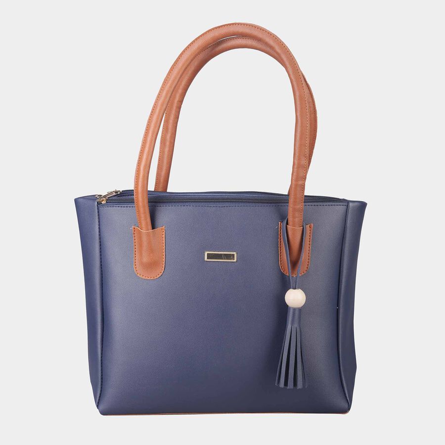 Women's Blue Polyurethane Tote Bag, , large image number null
