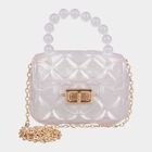 Kid's White Polyurethane Bag, , small