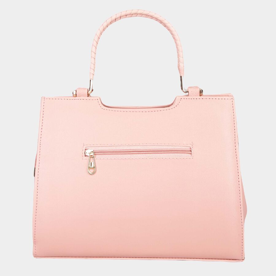 Women's Peach Polyurethane Tote Bag, , large image number null