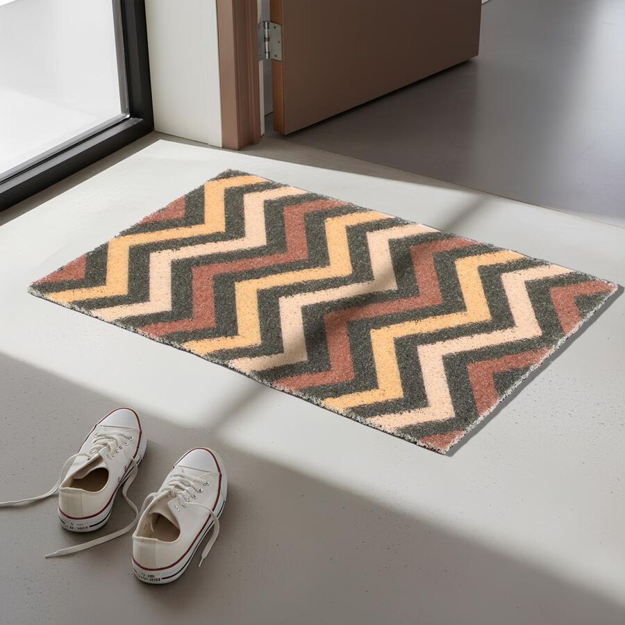 Anti-Skid Brown Polypropylene Door Mat, , large