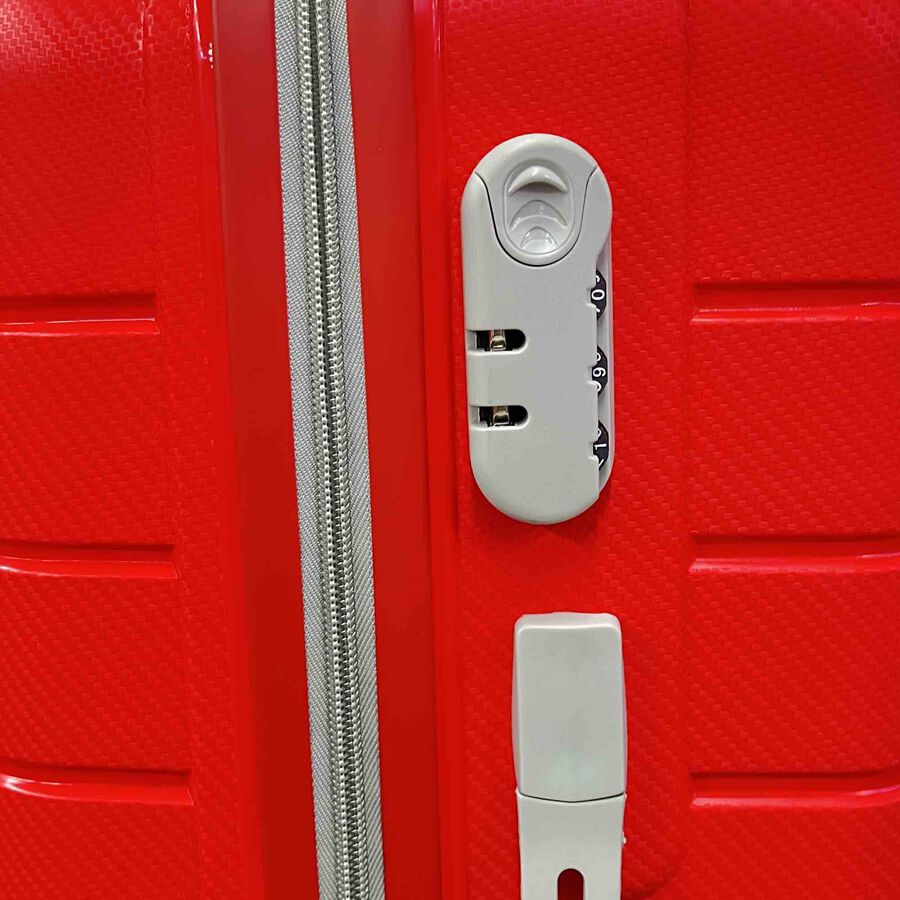 4-Wheel Red Polypropylene Hard Case Trolley, Medium, , large image number null
