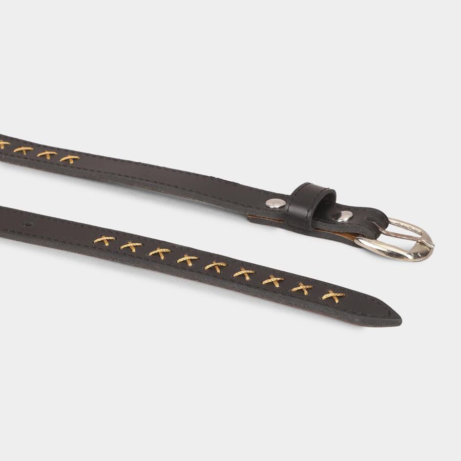 Women's Black Pu Belt, , large image number null