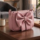 Woman's Pink Polyurethane Bag, , small