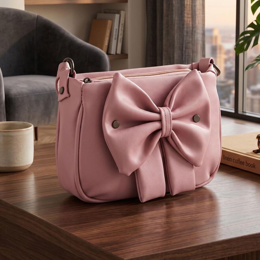 Woman's Pink Polyurethane Bag, , large