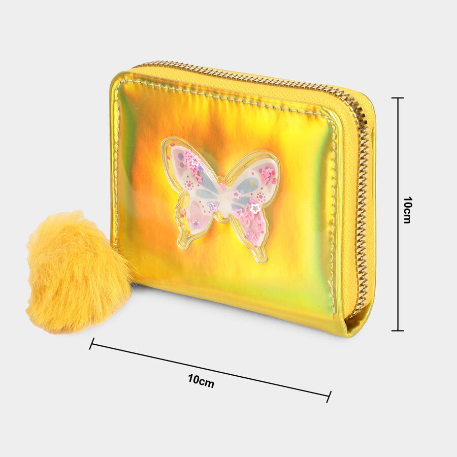 Kid's Yellow Polyurethane Compact Wallet, , large image number null
