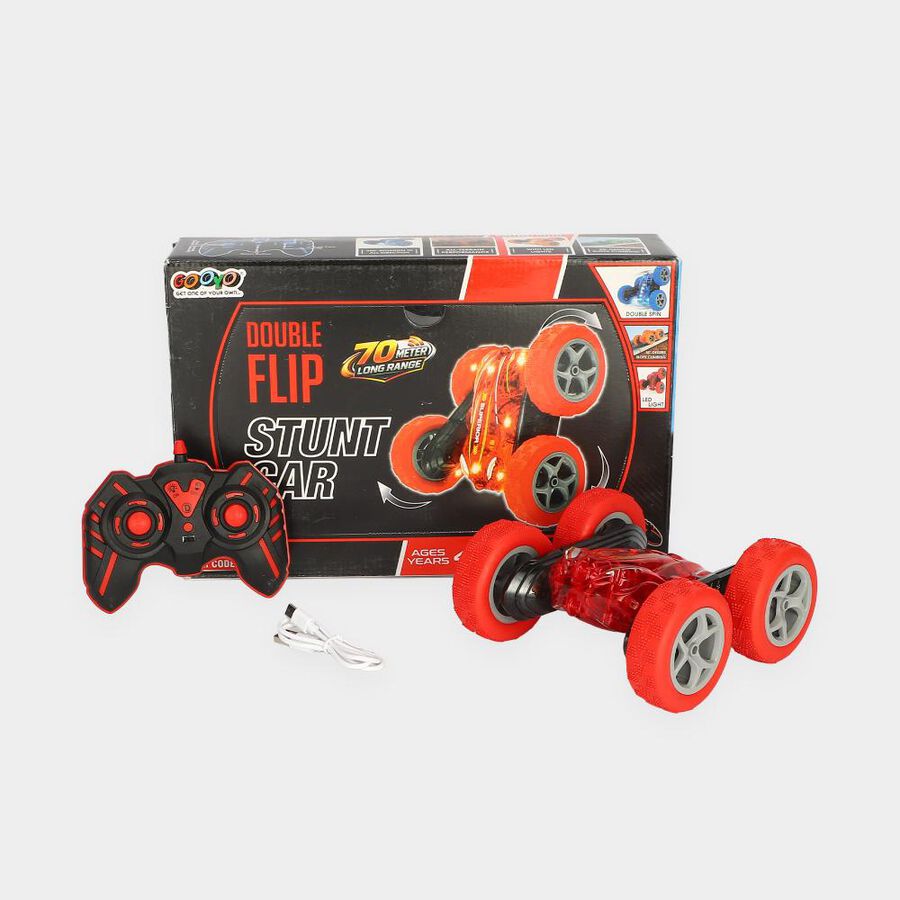 Kid's Double Flip Remote Control Stunt Car Toy, , large