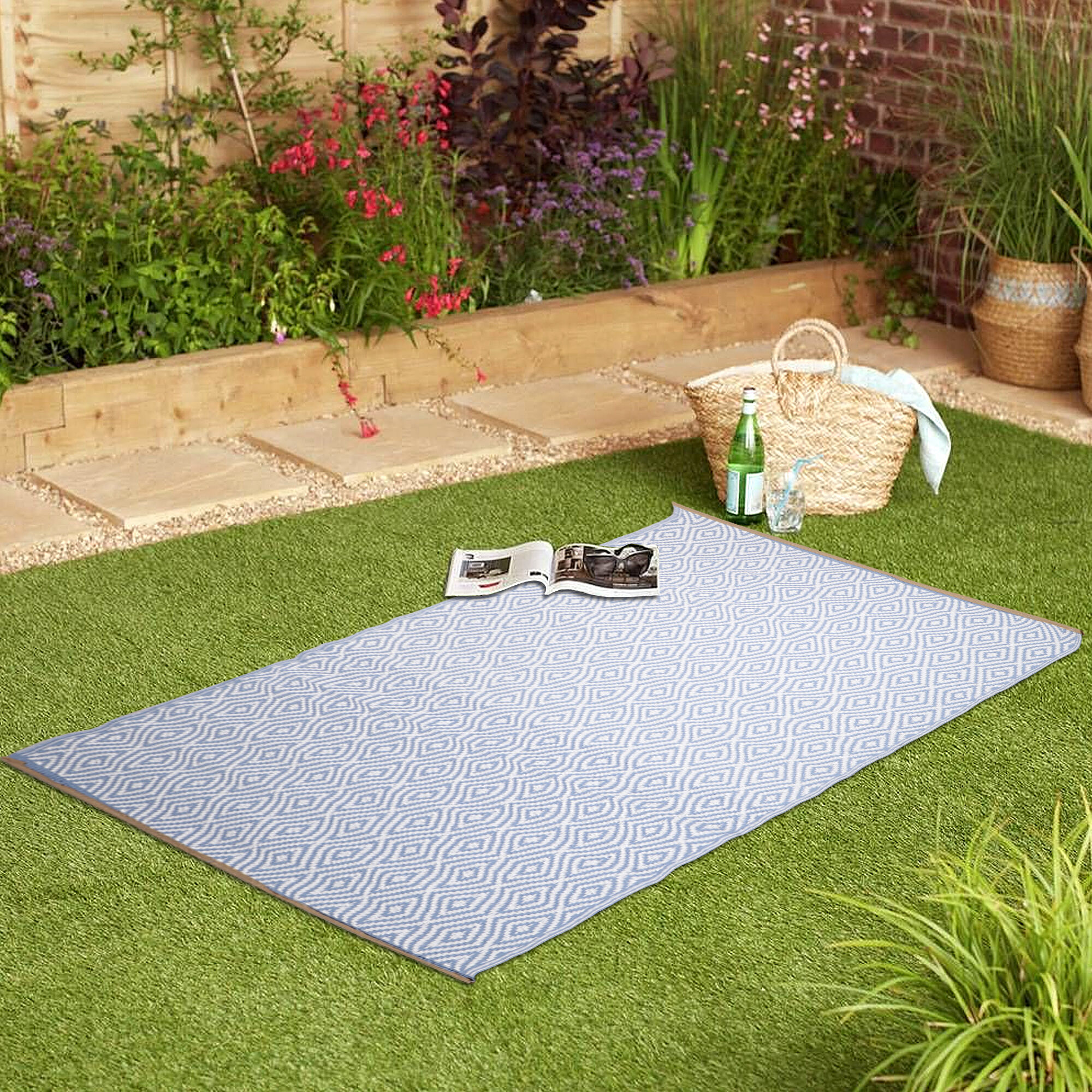 Home Beautiful                         Blue PVC Floor Mat