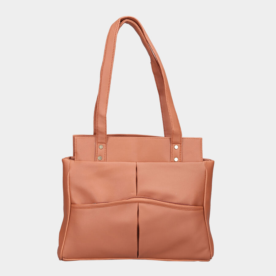 Women Solid Tan Handbag, , large image number null