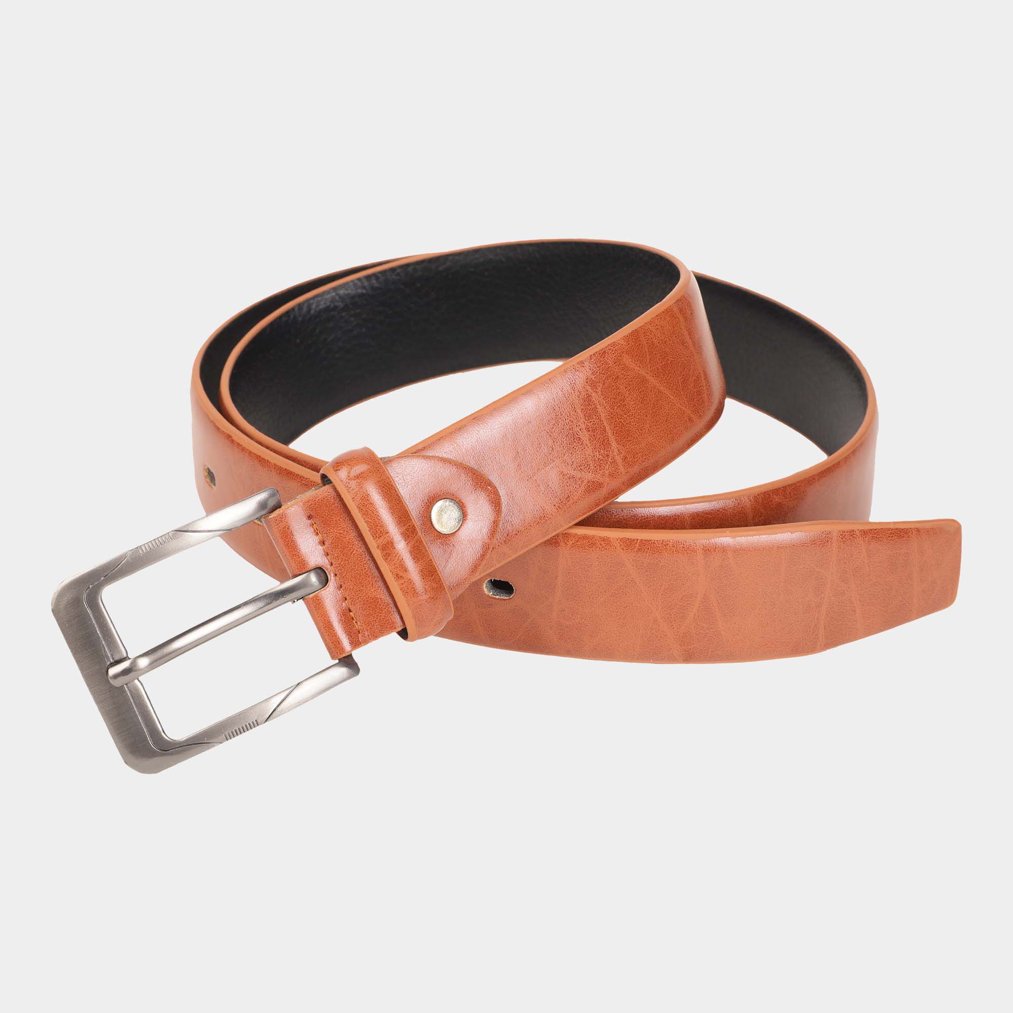 Black Tie                         Men's Tan Polyurethane Casual Belt Black Tie                         Men's Tan Polyurethane Casual Belt