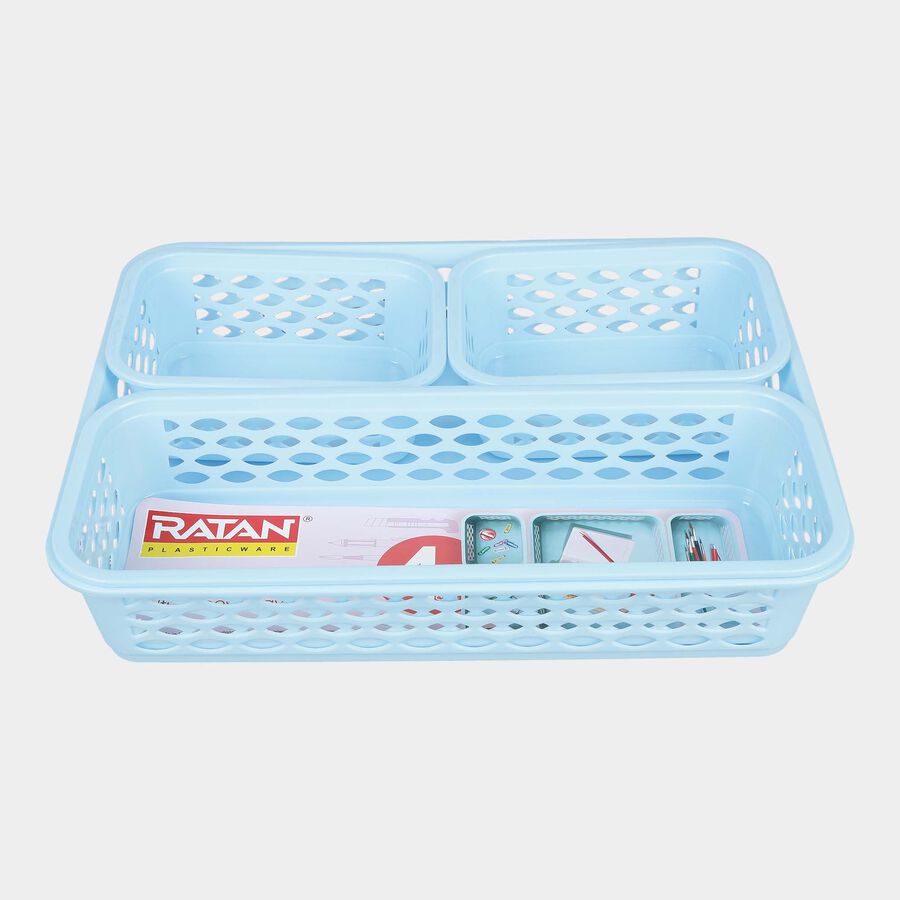 Blue Plastic Basket, , large image number null