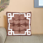 Brown Geometric Printed Cushion, , small