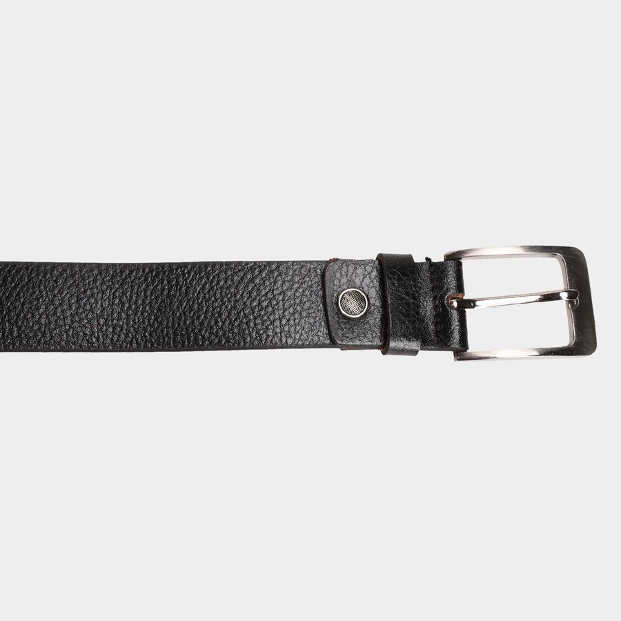 Men's Black Leather Casual Belt, , large image number null