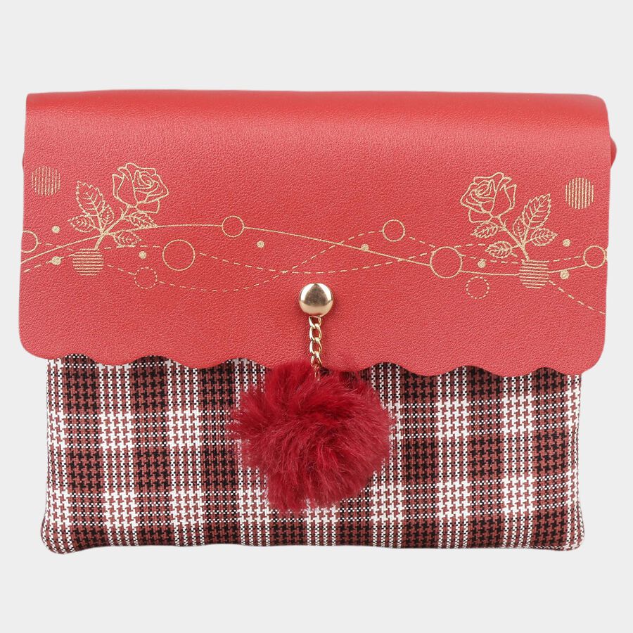 Women's Polyurethane Envelope/Zipper Sling Bag, , large image number null