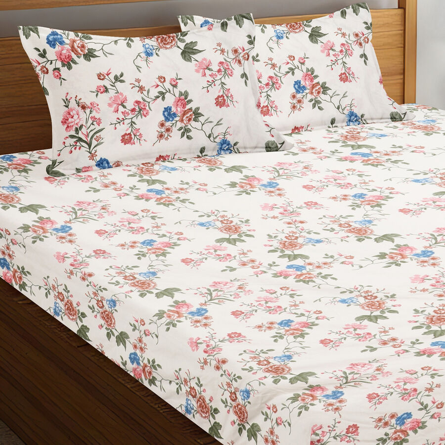 120 GSM White Polyester Double Bedsheet, , large image number null