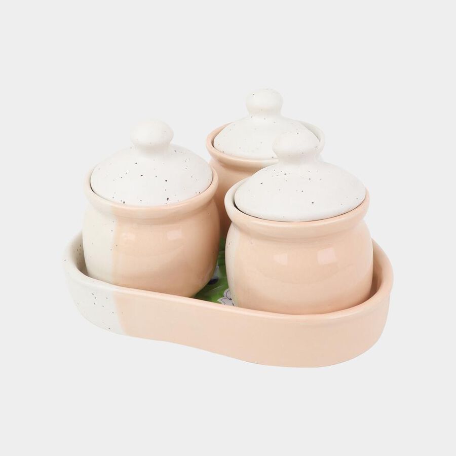 Stoneware Pickle Set, 3 Cups with Tray, , large image number null
