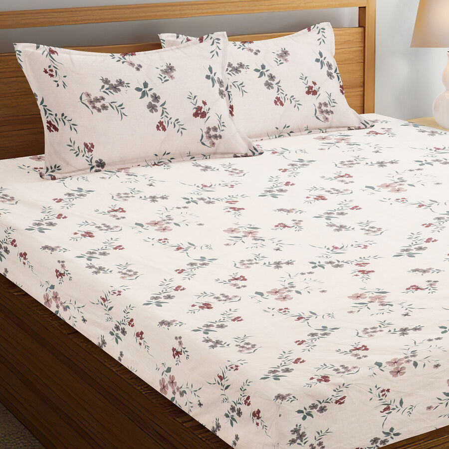 120 GSM White Polyester Double Bedsheet, , large image number null