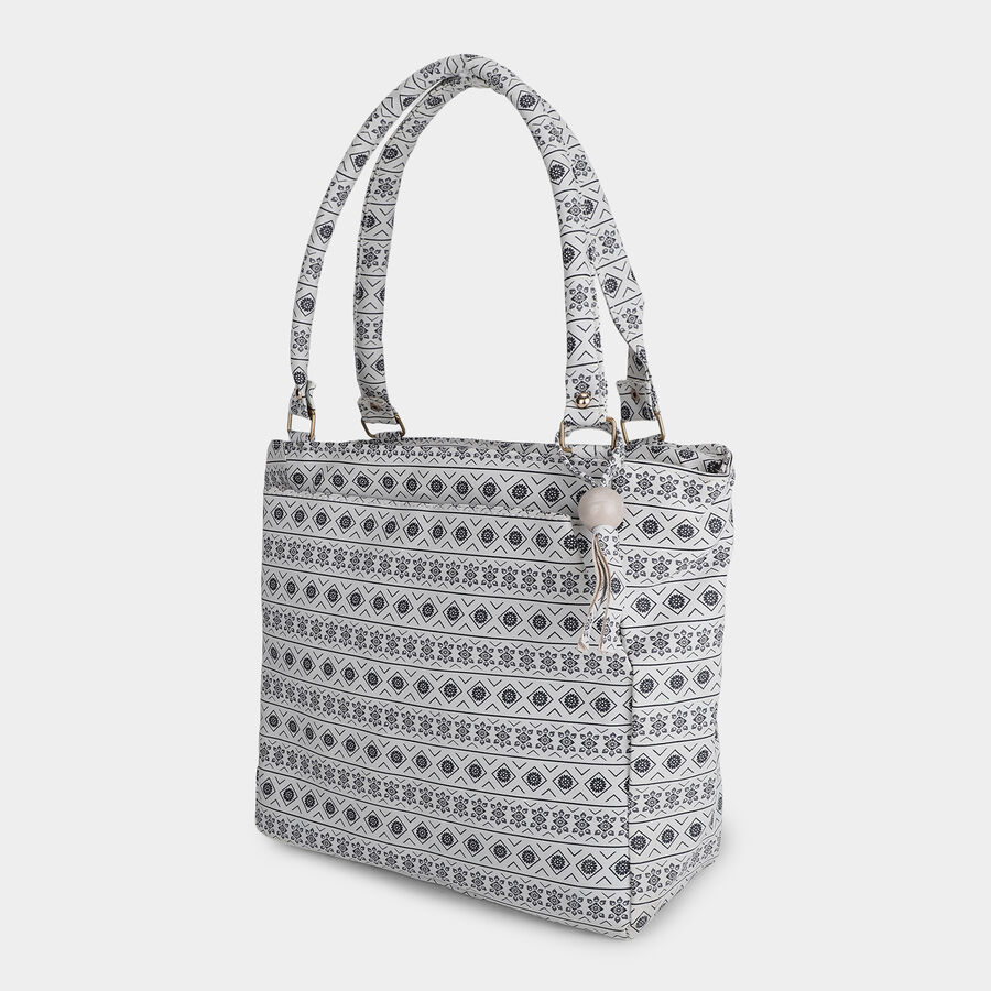 Women's Black Polyurethane Bag, , large