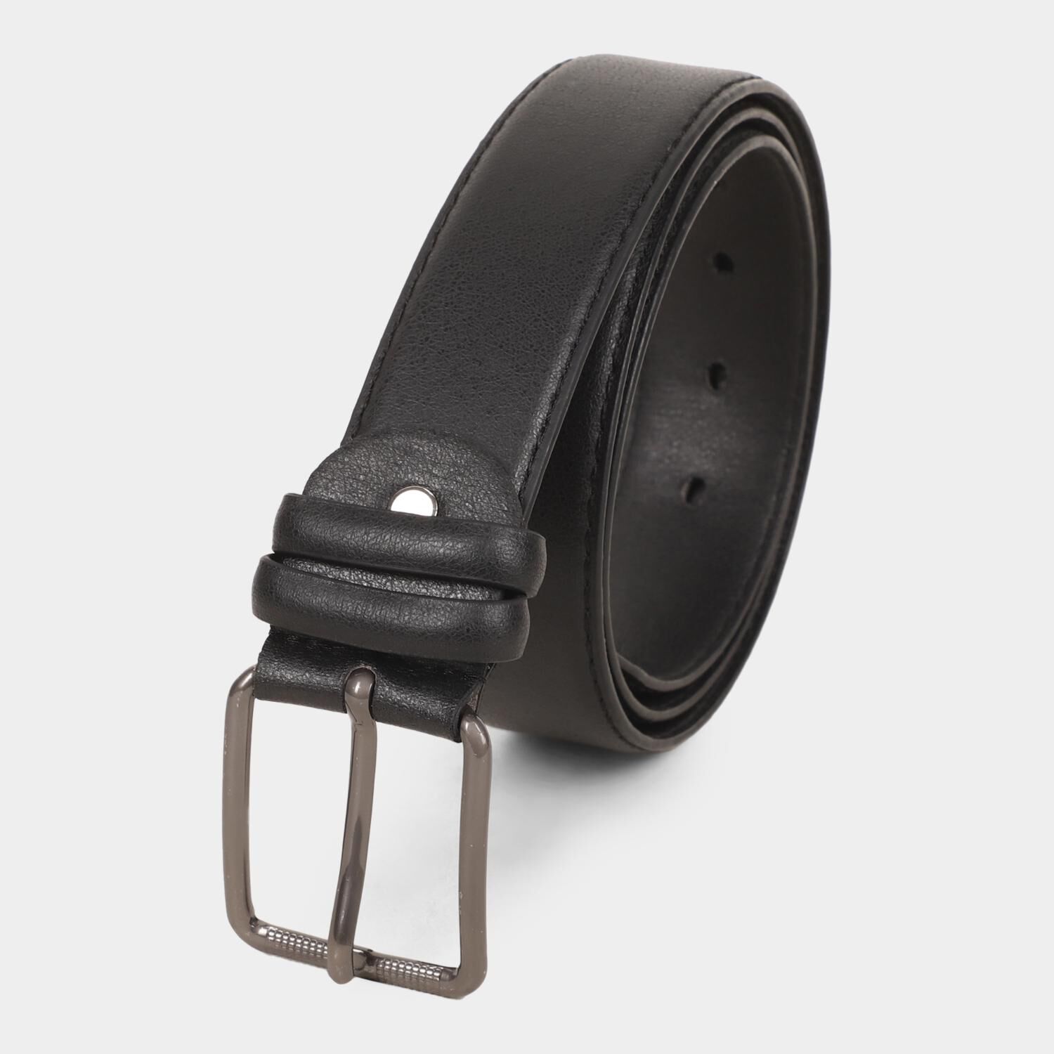 Black Tie                         Men's Black Polyurethane Formal Belt