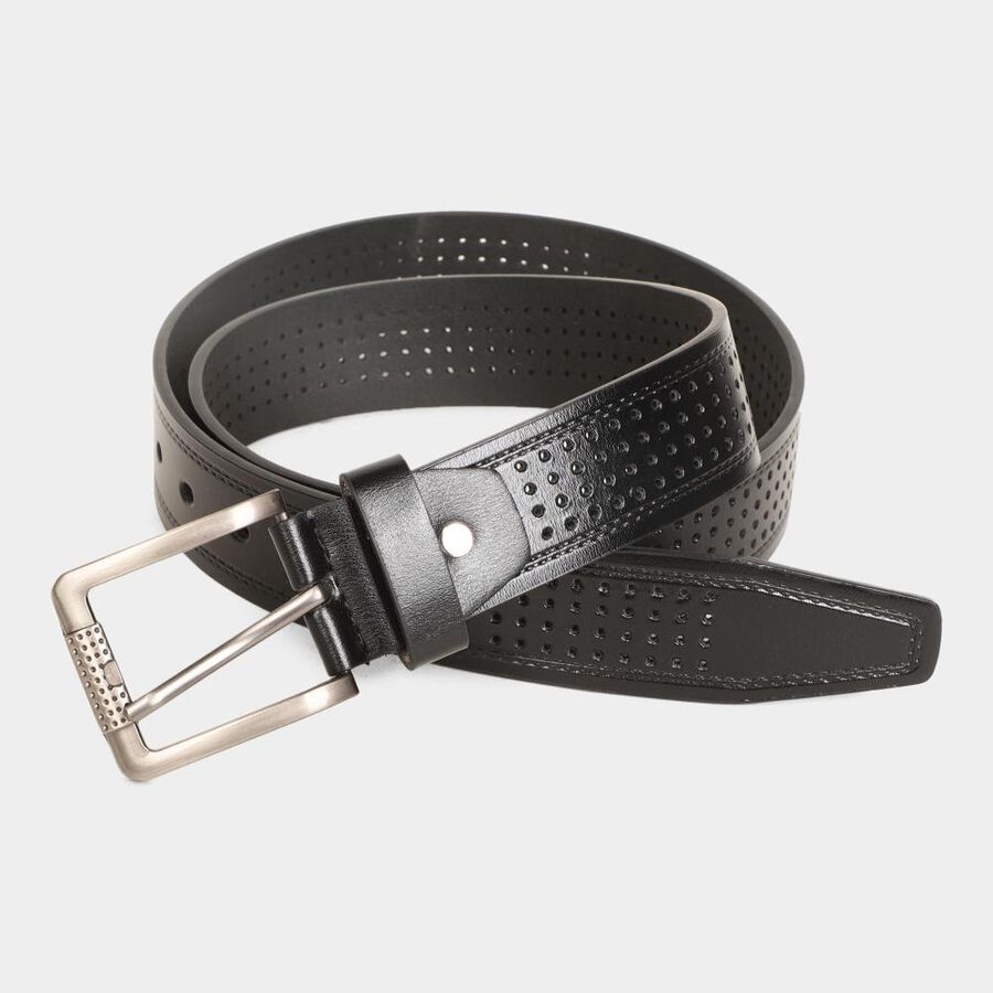 Men's Black Polyurethane Casual Belt, , large image number null
