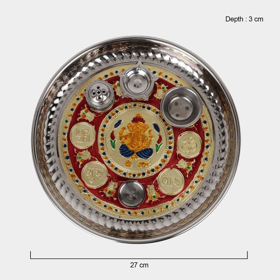 Steel Pooja Plate, , large image number null