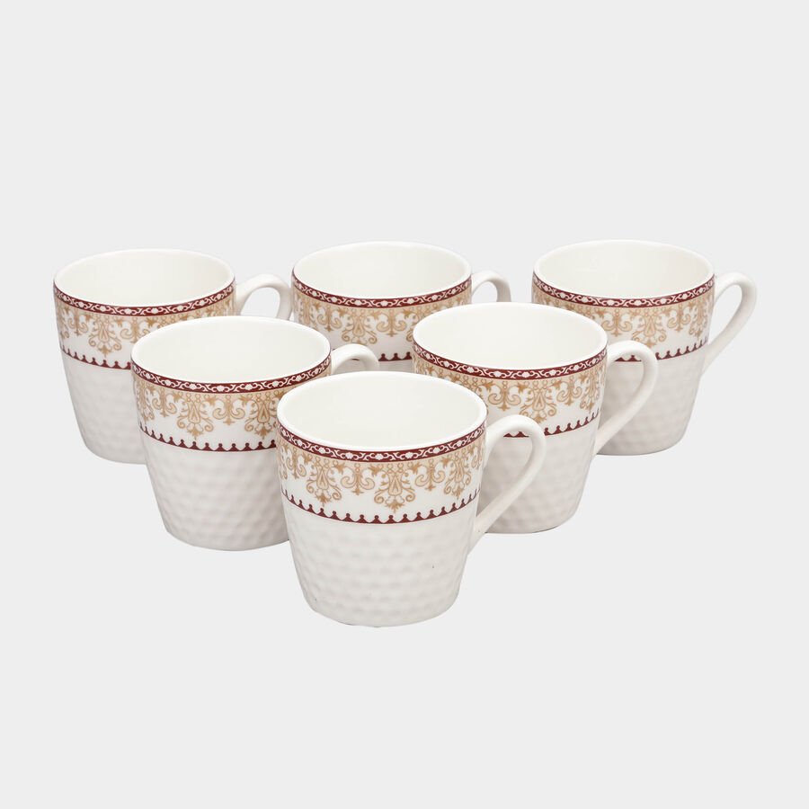 Home Finery 180 ml Bone China Cup, Set of 6 Vishal Mega Mart India