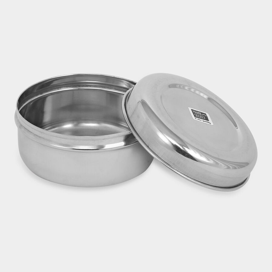 Stainless Steel Round Container (Poori Dabba) - 320ml, , large image number null