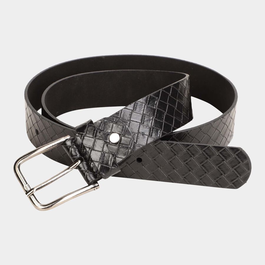 Men's Black Polyurethane Casual Belt, , large image number null