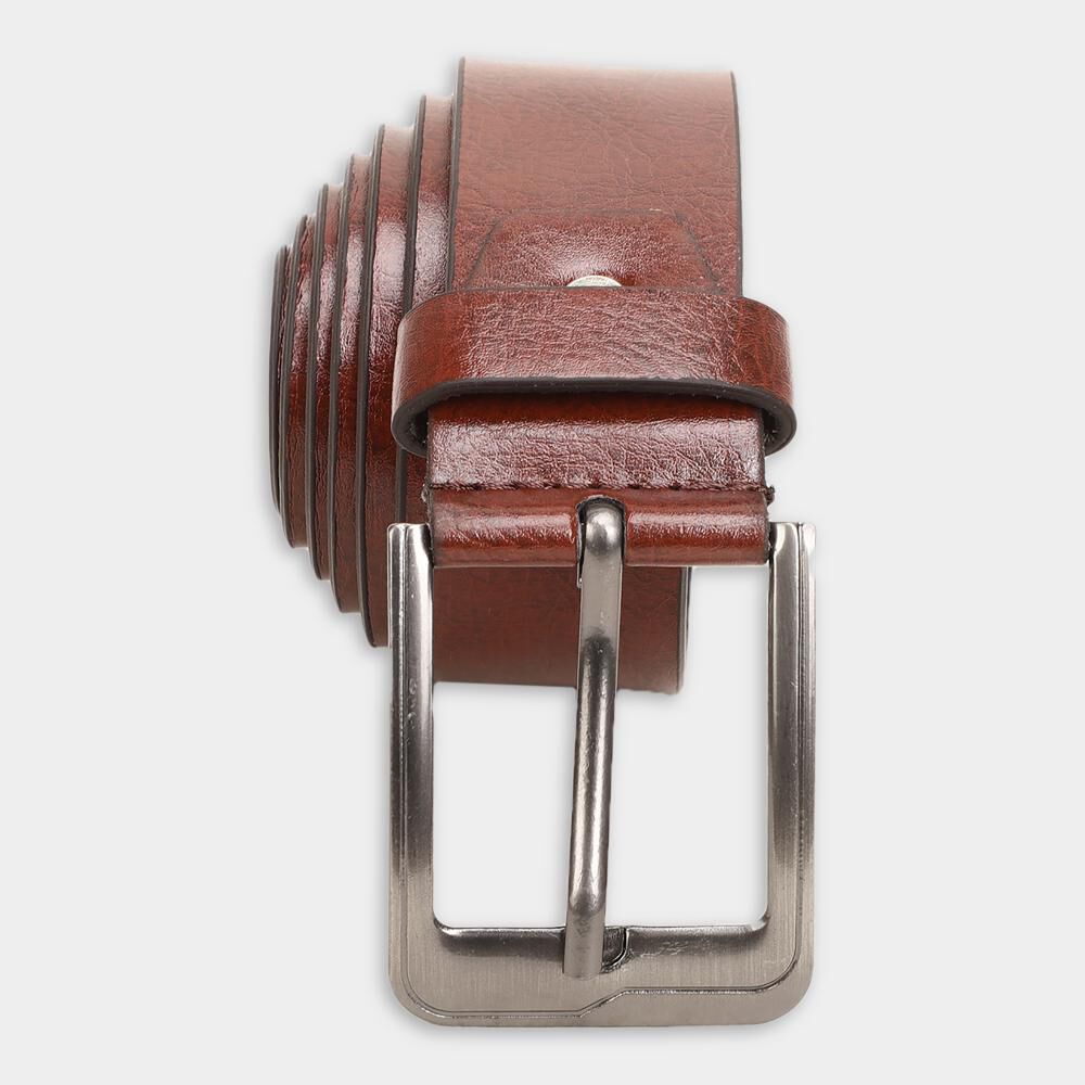 Black Tie                         Men's Brown Polyurethane Formal Belt