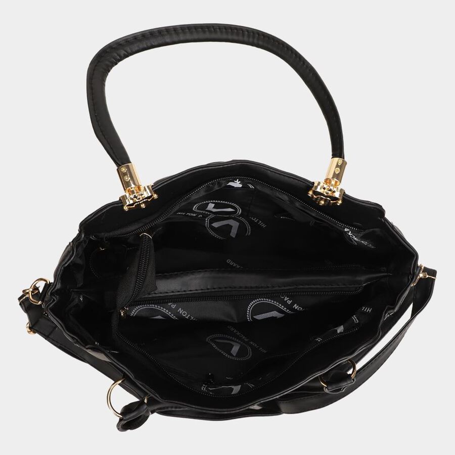 Women's Colour Block Polyurethane Hand Bag, , large image number null