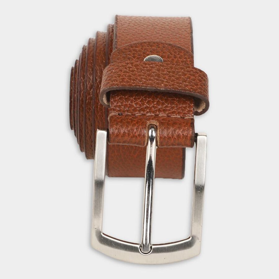 Men's Tan Leather Casual Belt, , large image number null