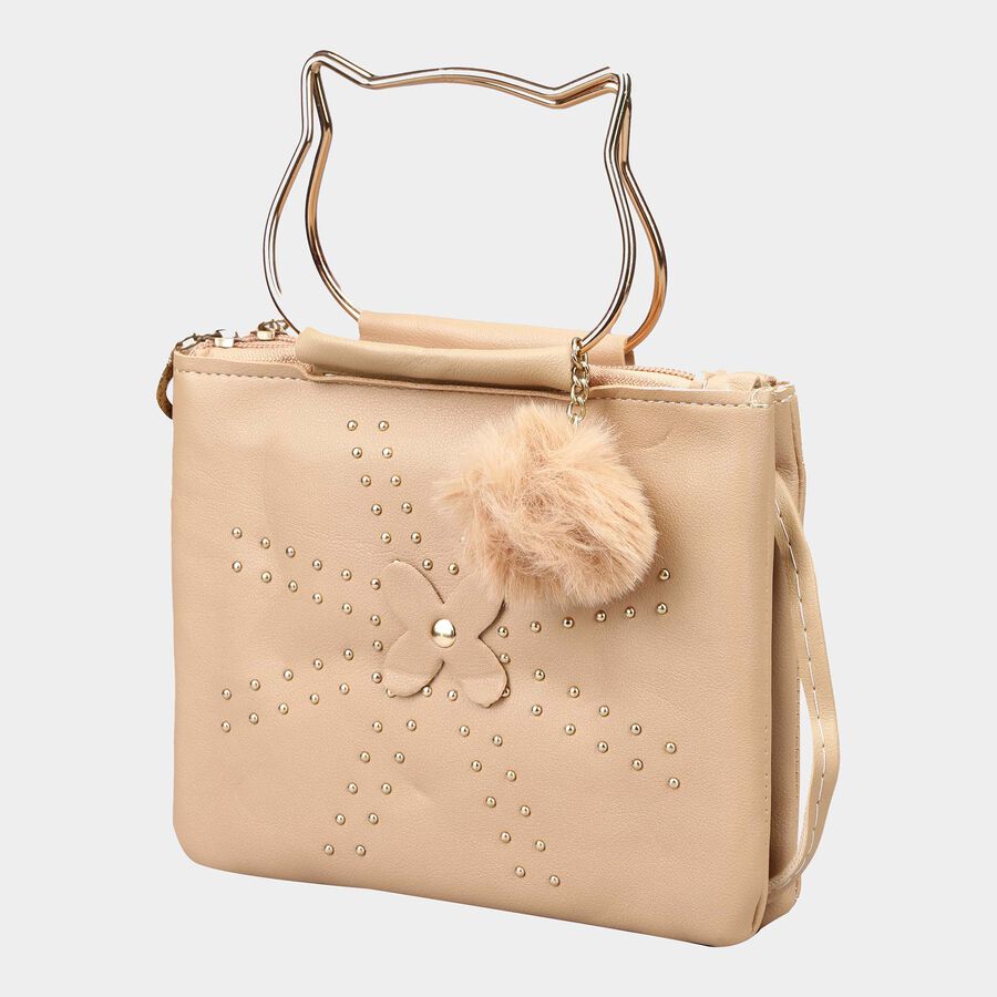 Women's Beige Polyurethane Sling Bag, , large image number null