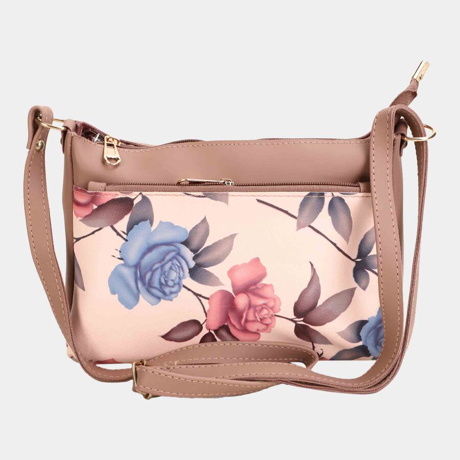 Women's Beige Polyurethane Sling Bag, , large image number null