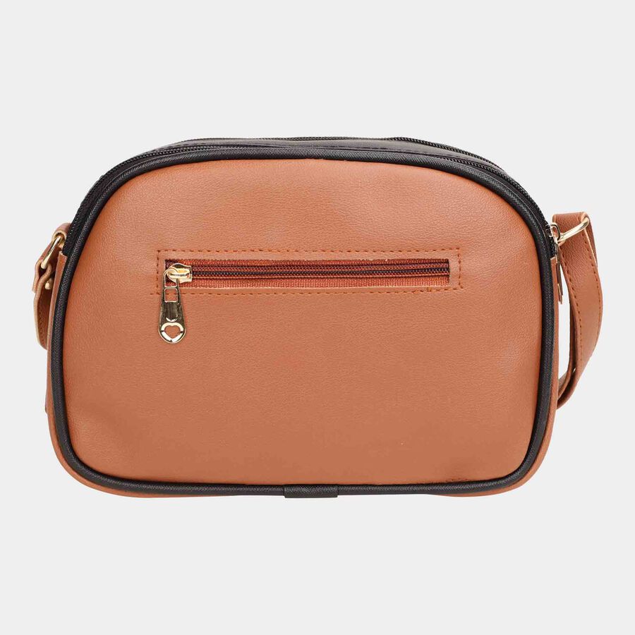 Women's Tan Polyurethane Handbag, , large image number null