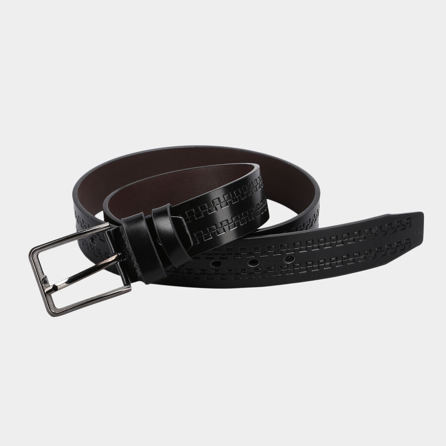 Men's Black Polyurethane Casual Belt, , large image number null