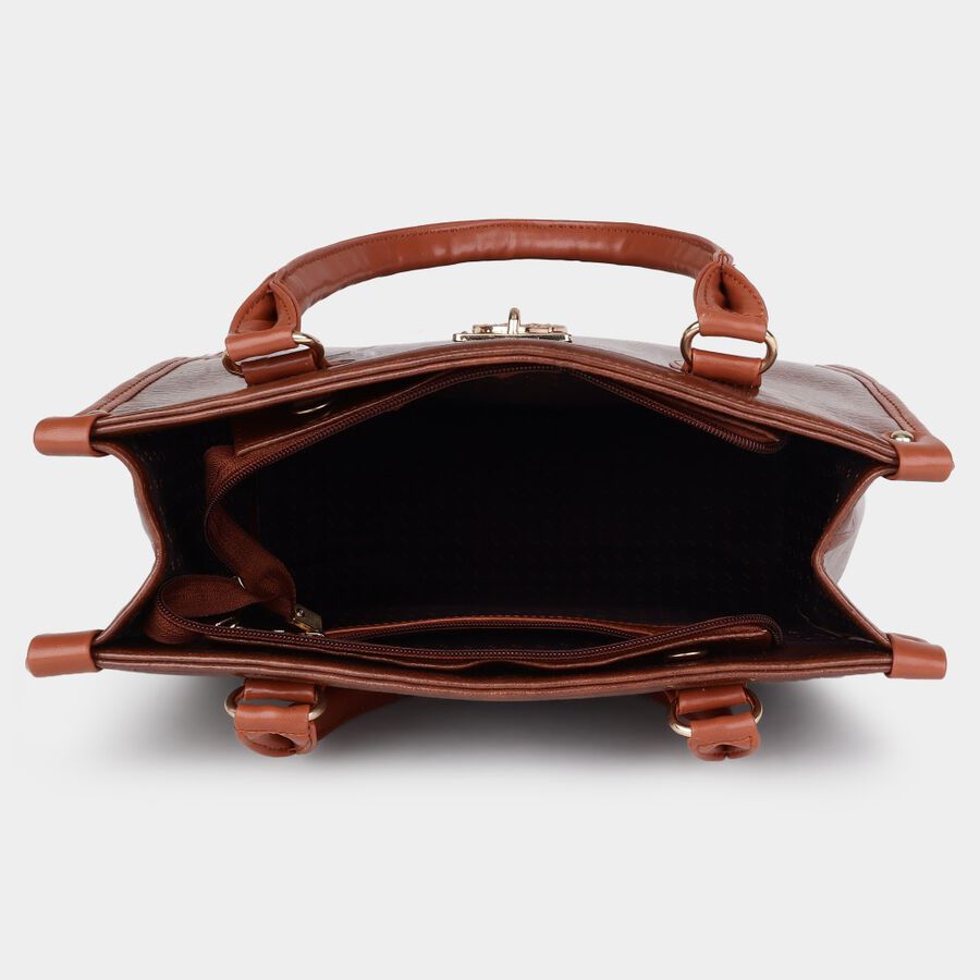 Women's Brown Polyurethane Tote Bag, , large image number null