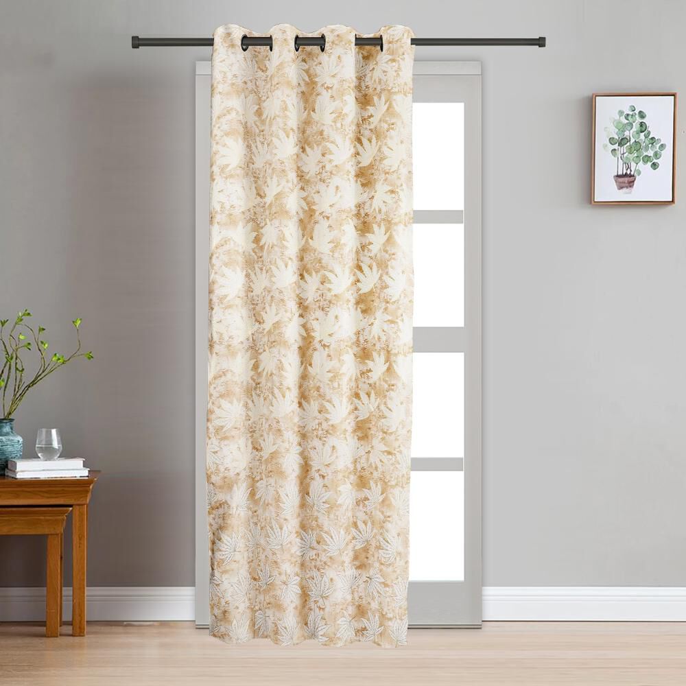 Home Beautiful                         7 ft. Beige Polyester Curtain