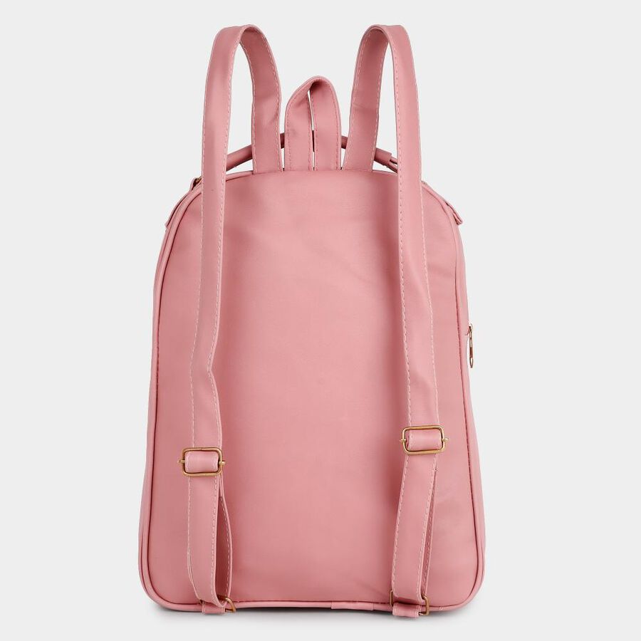 Women's Pink Polyurethane Backpack, , large image number null
