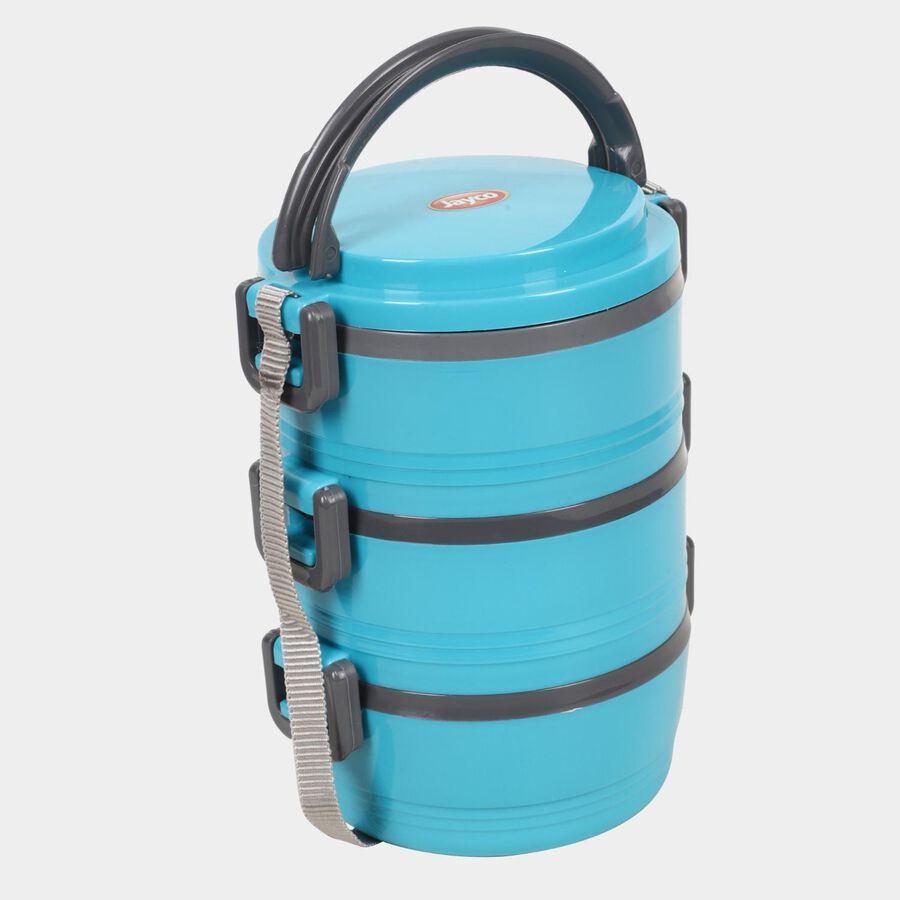 Plastic Lunch Box - 1 Container, 3 Steel Containers, , large image number null