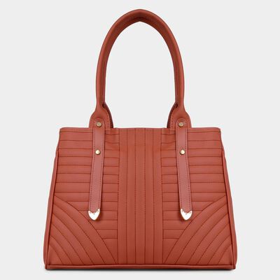 Women's Dark Tan Polyurethane Hand Bag
