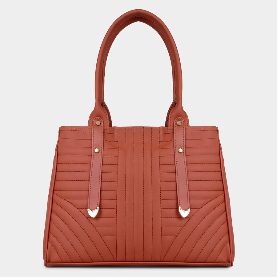 Women's Dark Tan Polyurethane Hand Bag, , large image number null