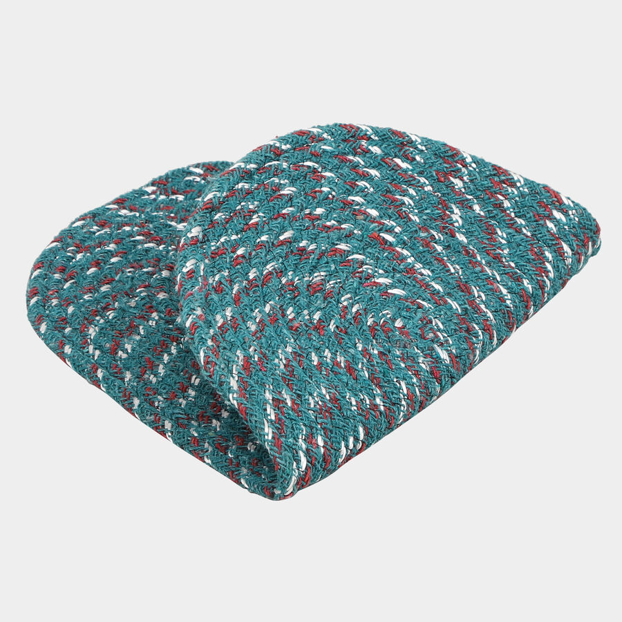 Blue Polyester Cotton Door Mat, , large image number null