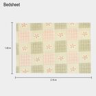 Pastel Green Cotton Floral Printed Single Bedsheet, , small