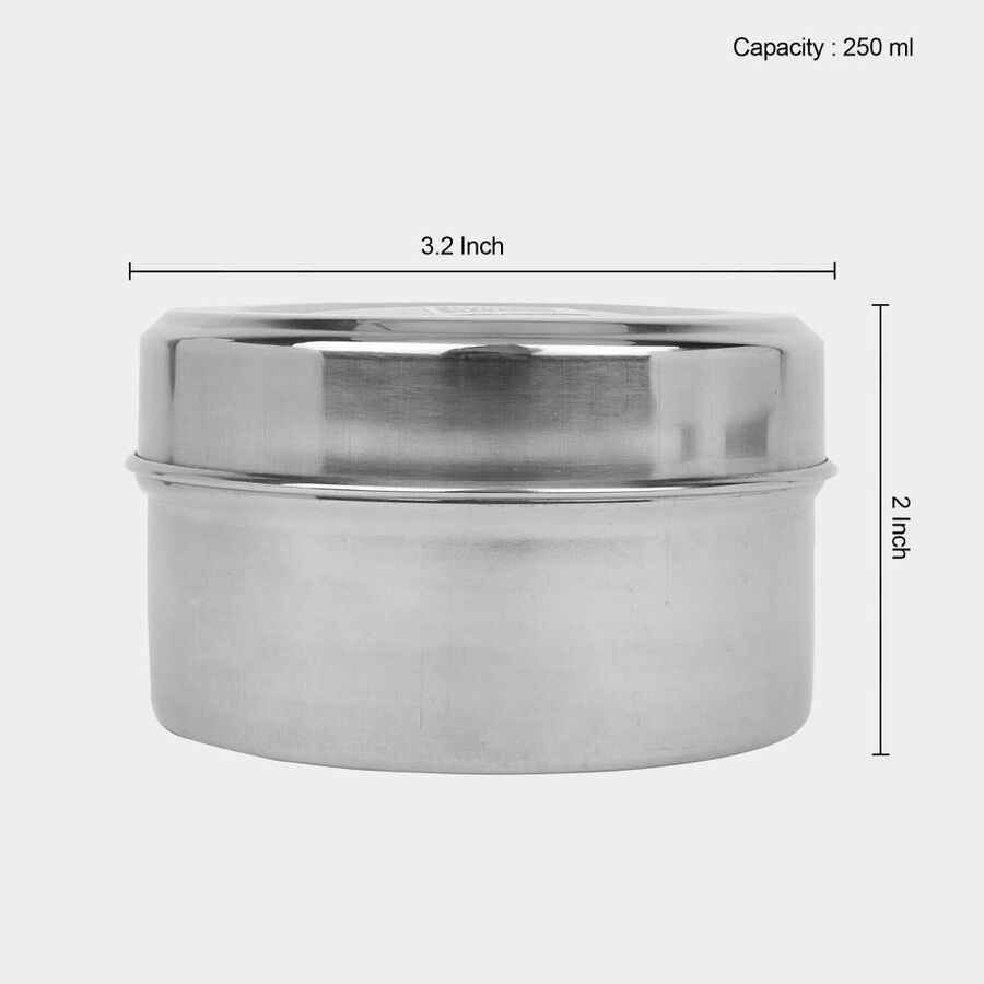 250 ml Stainless Steel Poori Dabba, , large image number null