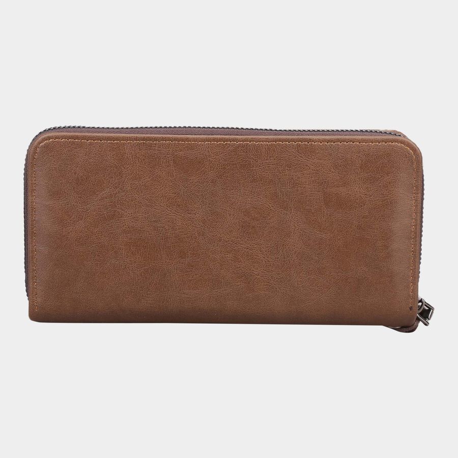 Women's Brown Polyurethane Hand Pouch, , large image number null