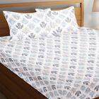 White Microfiber Double Bedsheet with Pillow Cover, , small
