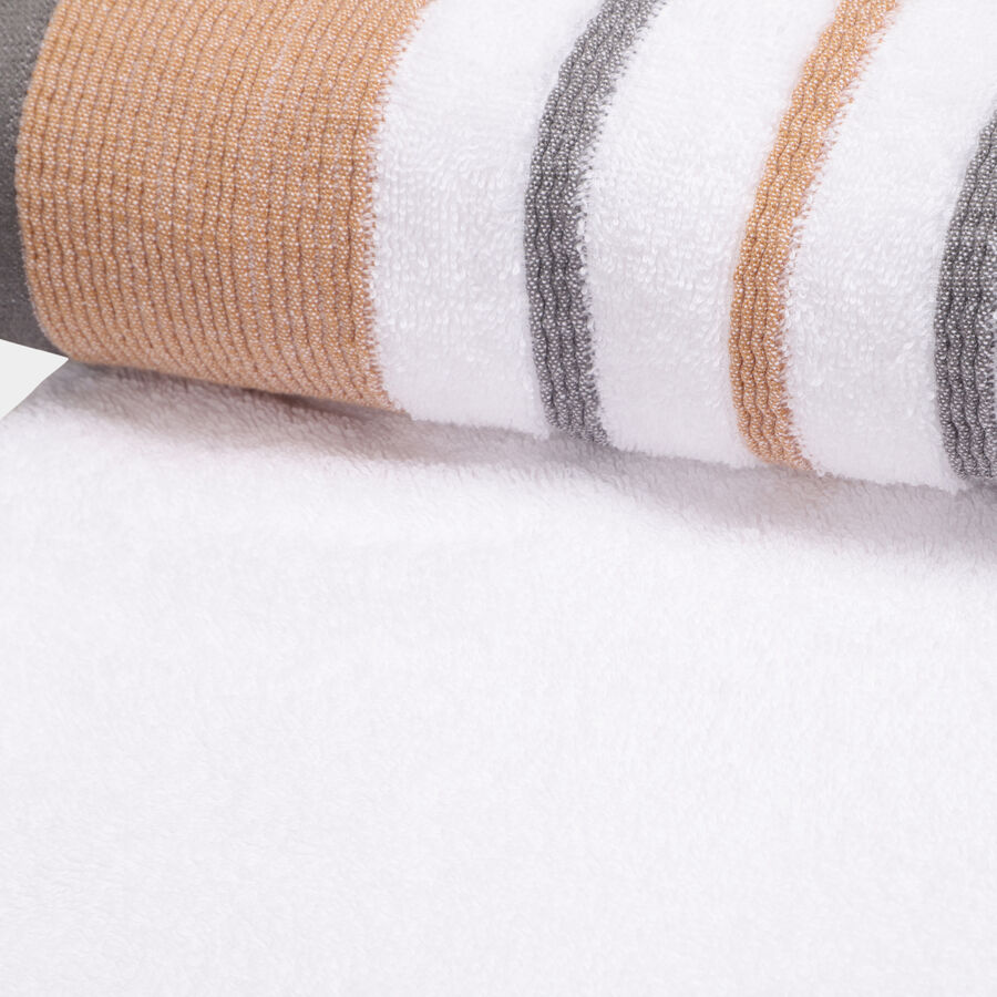 400 GSM White Cotton Bath Towel, , large