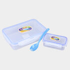 Plastic Lunch Box - 1 Big Container; 1 Small Container; 1 Spoon, , small image number null