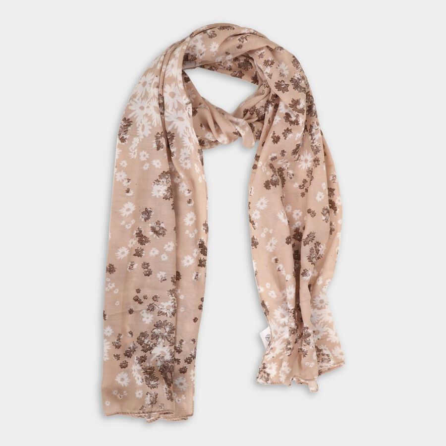 Women's Beige Viscose Scarf, , large image number null