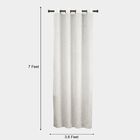 7ft. Bedroom Off-White Linen Eyelet Window Curtains, , small image number null