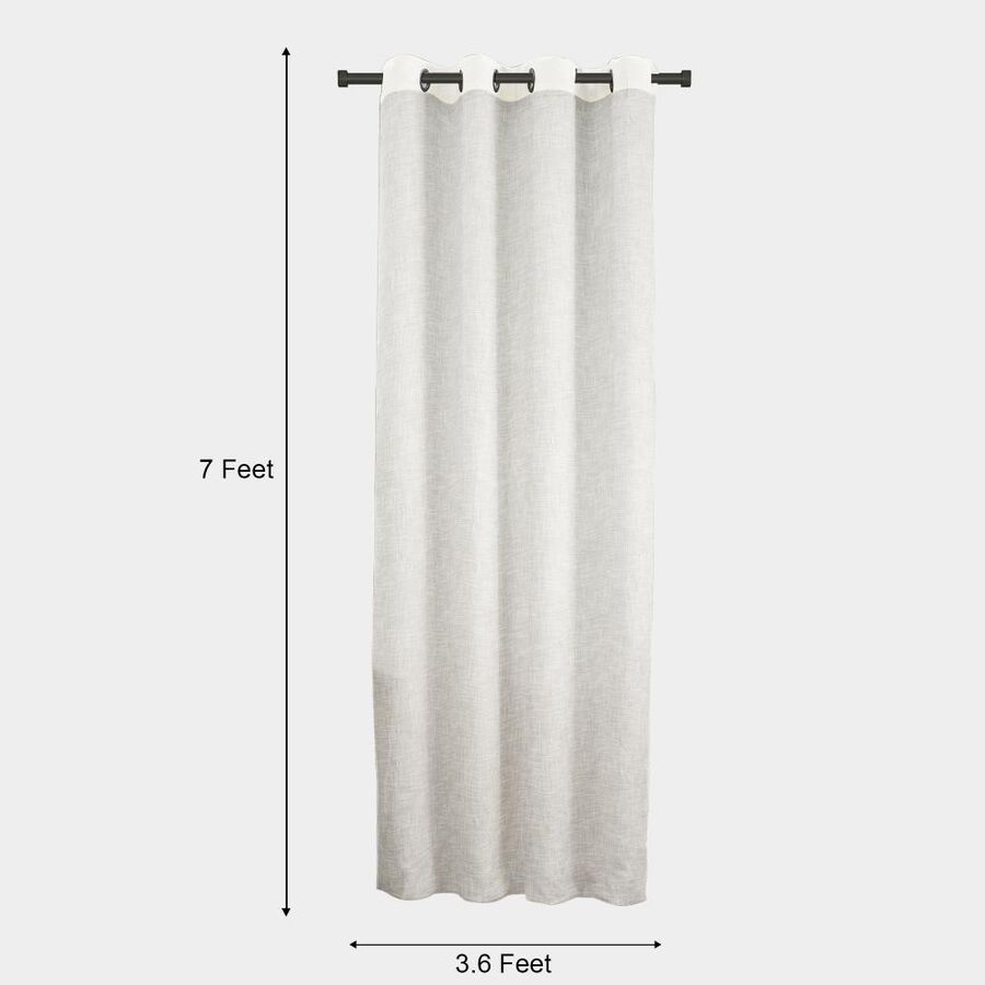 7ft. Bedroom Off-White Linen Eyelet Window Curtains, , large image number null